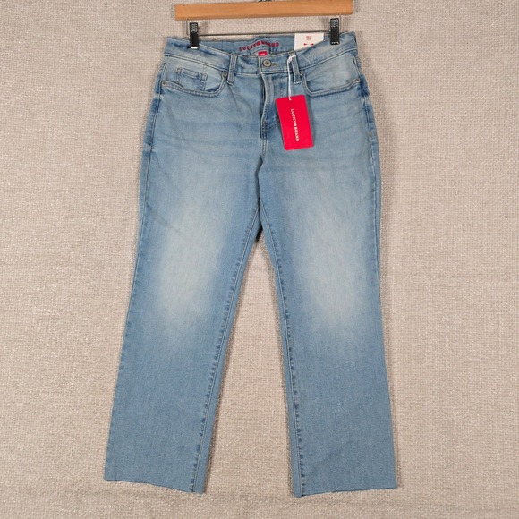 Lucky Brand Denim - Lucky Brand Sweet Crop Jeans Womens 8/29 Light Wash Raw Hem Advanced Stretch NEW